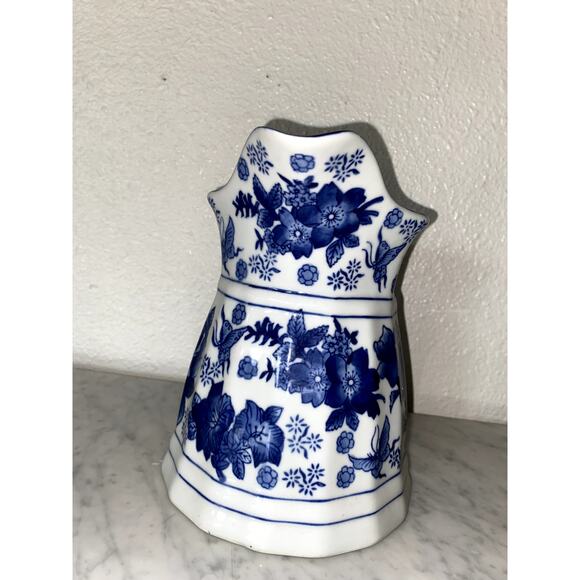 Blue Whit Floral Ceramic Pitcher Vase Beautiful Home Decor - Picture 4 of 8